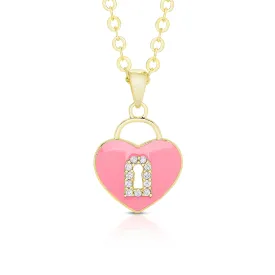 Heart Lock Pendant with CZ