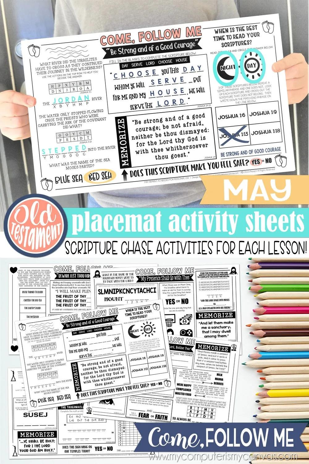 2022 CFM Old Testament Placemat Activity Sheets {MAY} PRINTABLE