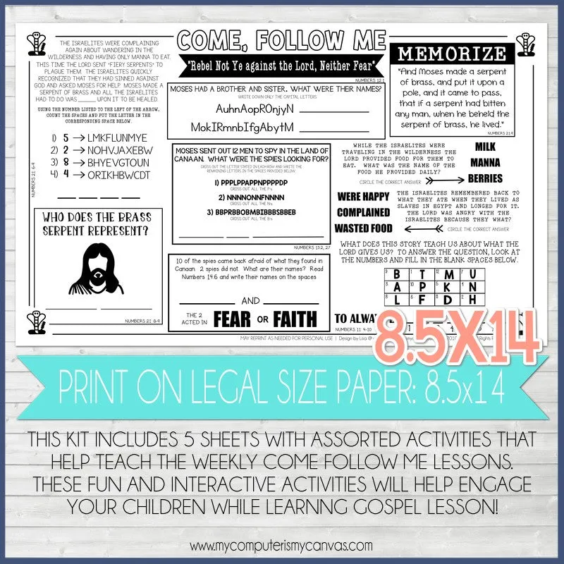 2022 CFM Old Testament Placemat Activity Sheets {MAY} PRINTABLE