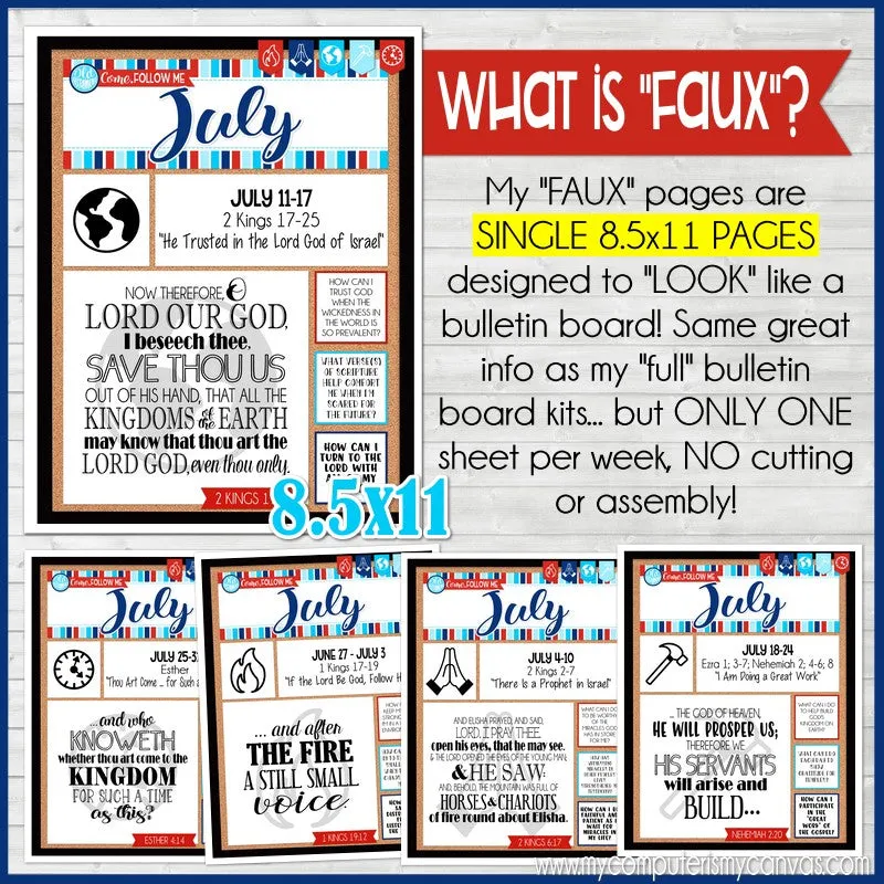 2022 CFM Old Testament "FAUX" Bulletin Board Sheets {JULY} PRINTABLE