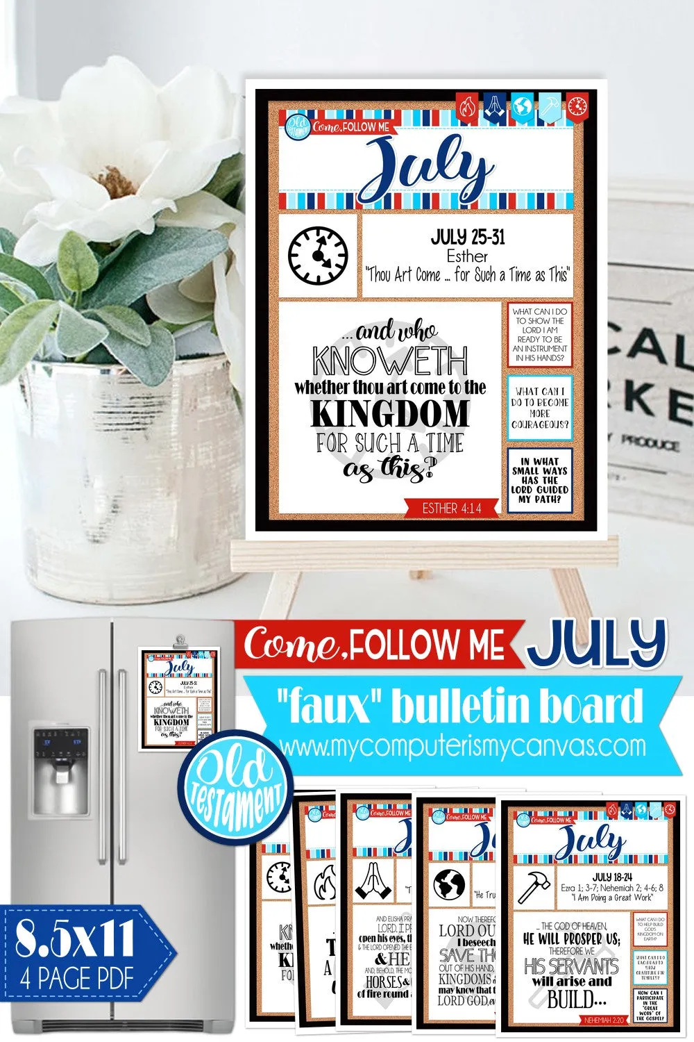 2022 CFM Old Testament "FAUX" Bulletin Board Sheets {JULY} PRINTABLE