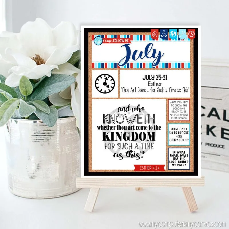 2022 CFM Old Testament "FAUX" Bulletin Board Sheets {JULY} PRINTABLE