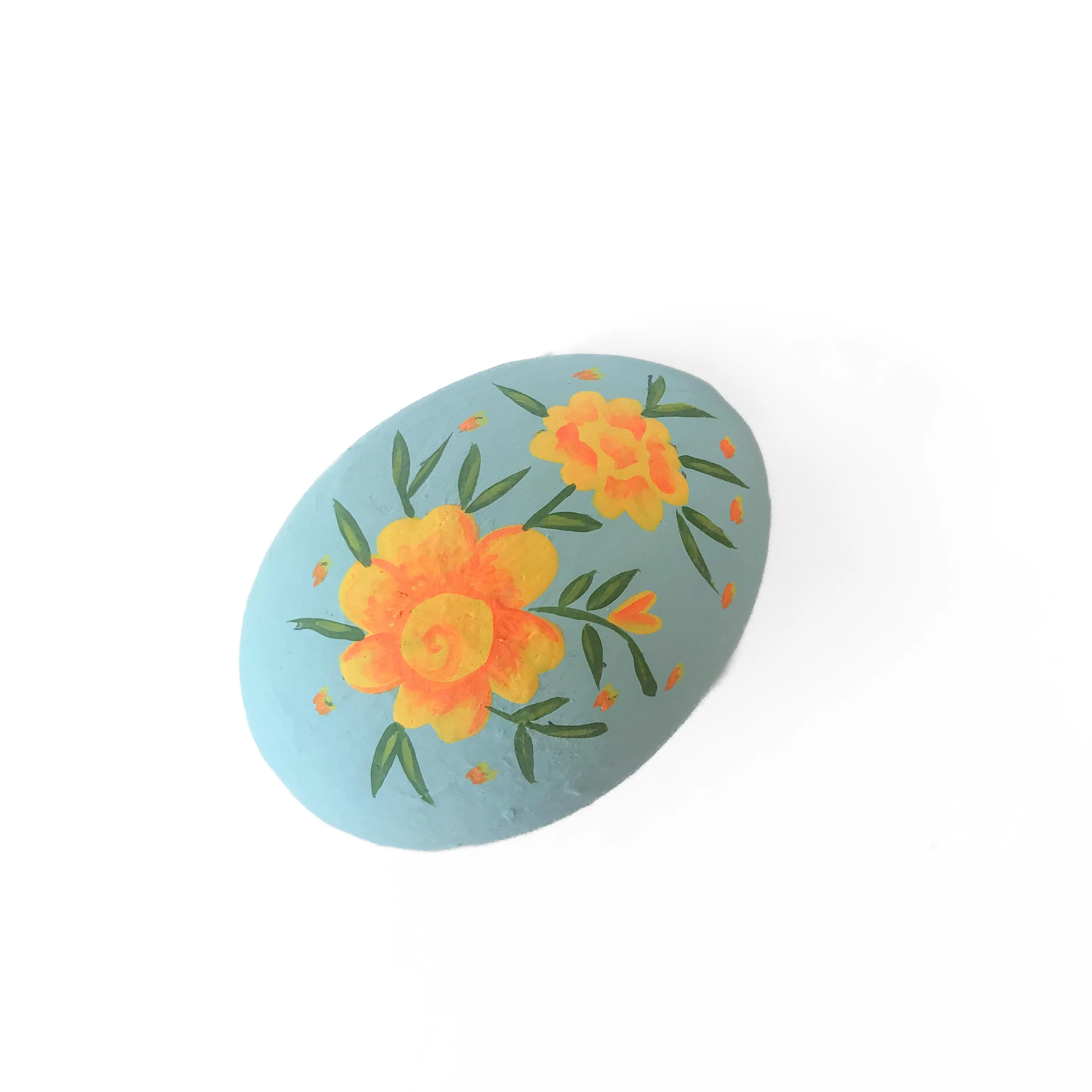 3" Hand Painted Papermache Floral Egg