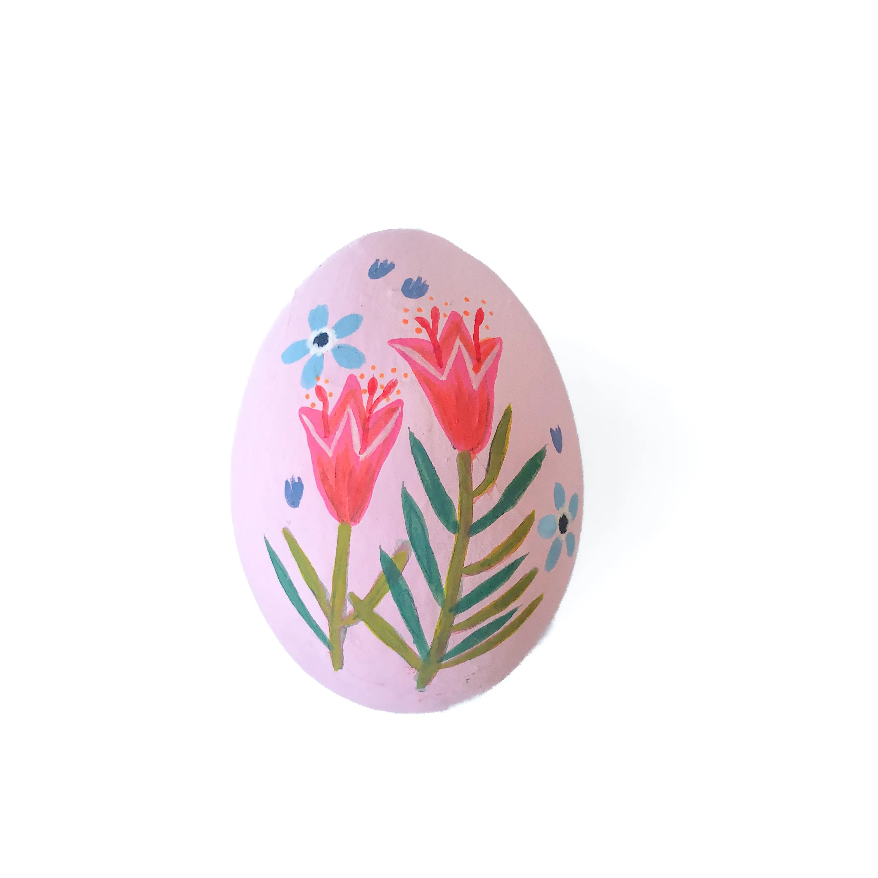 3" Hand Painted Papermache Floral Egg