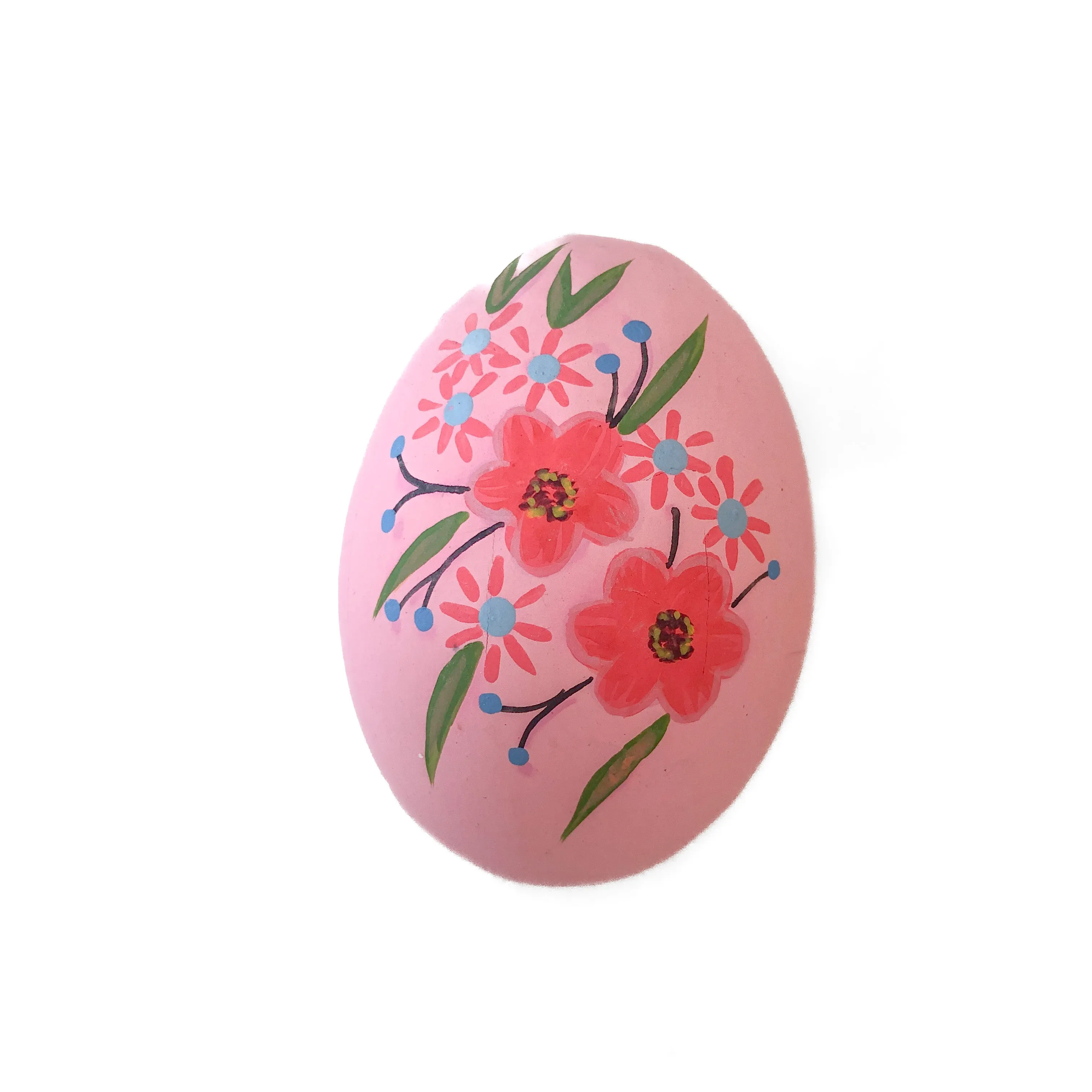 3" Hand Painted Papermache Floral Egg