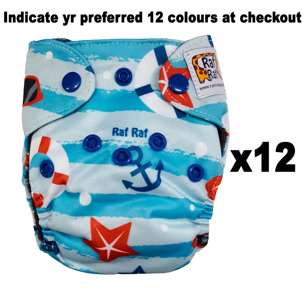 6/12pc Newborn Charcoal Bamboo Cloth Diaper