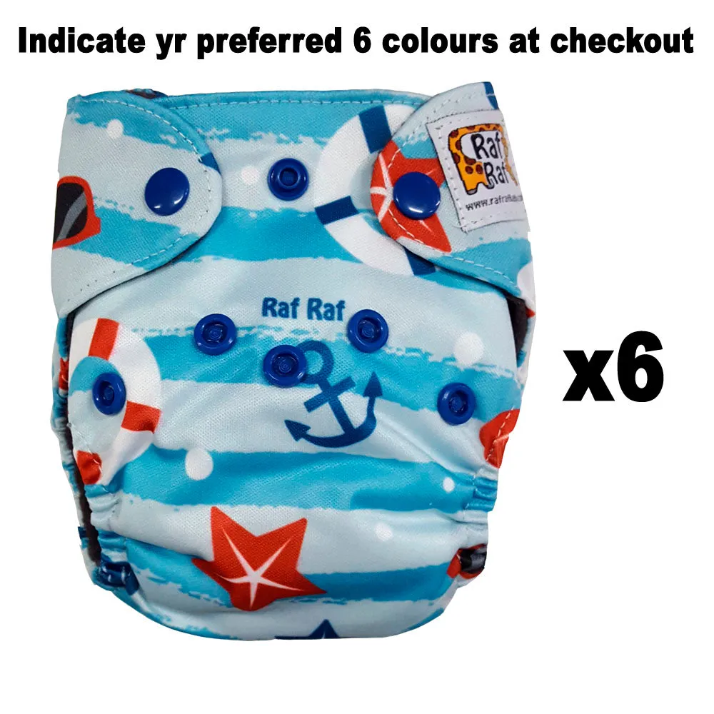 6/12pc Newborn Charcoal Bamboo Cloth Diaper