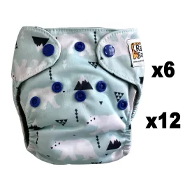 6/12pc Newborn Charcoal Bamboo Cloth Diaper