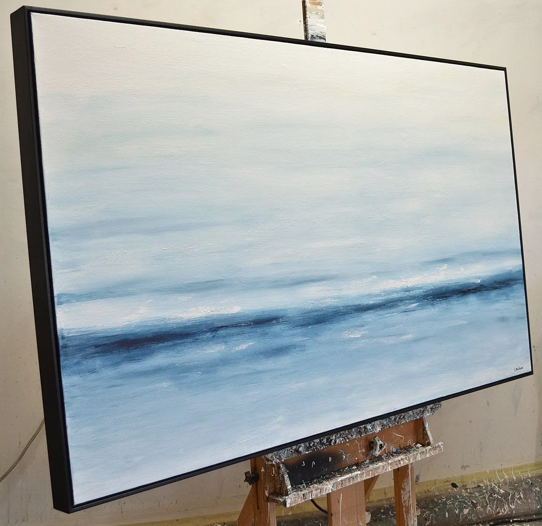 Abstract Blue And White Landscape Painting Modern Artwork Fp008