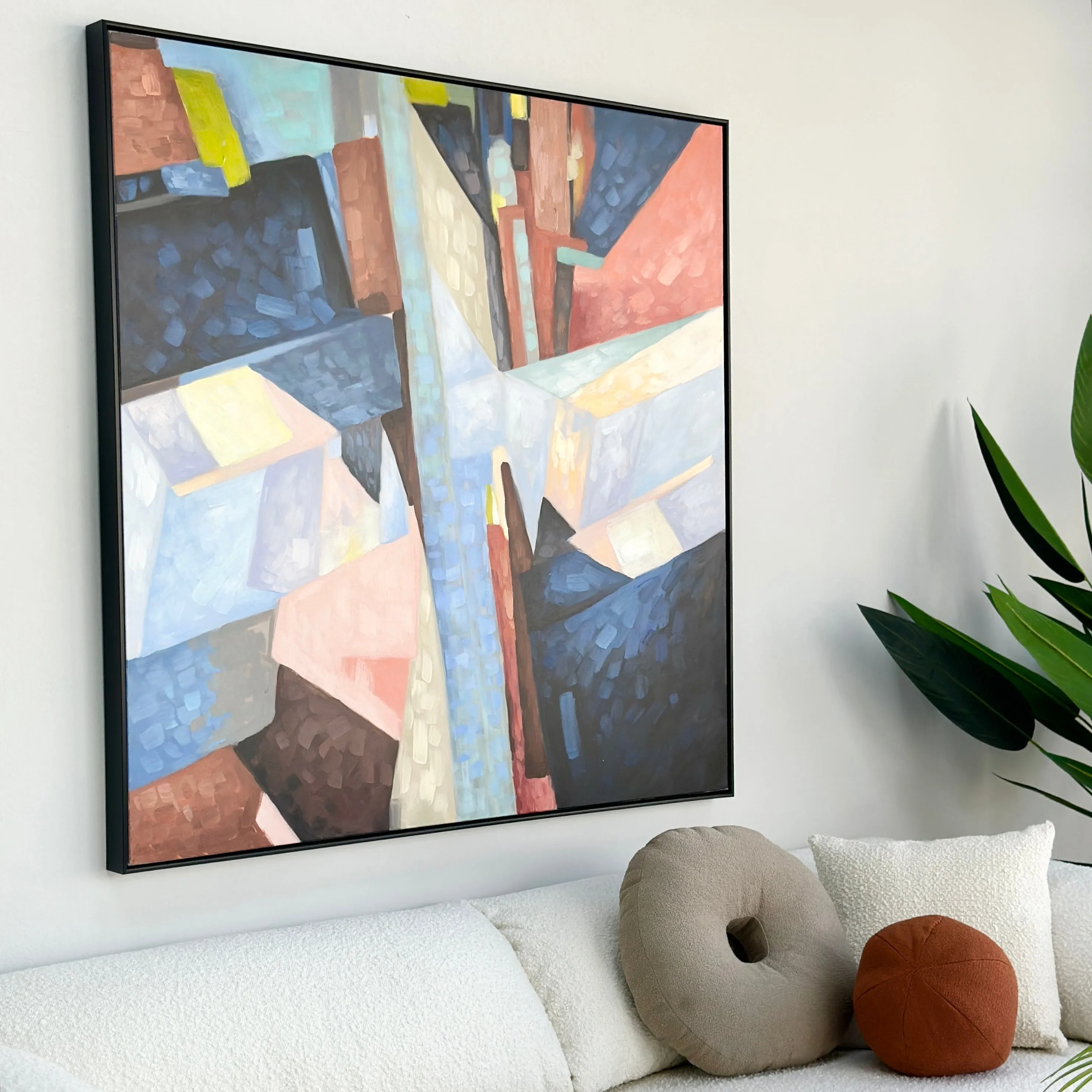 Abstract Glacier Hand Painted Framed Wall Art