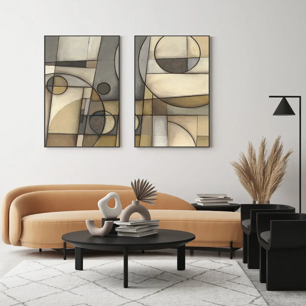 Abstract Mythology, Style A & B, Set Of 2 , By Mike Schick