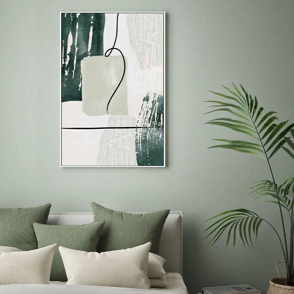 Abstract Shapes In Green, Style A , By Sally Ann Moss