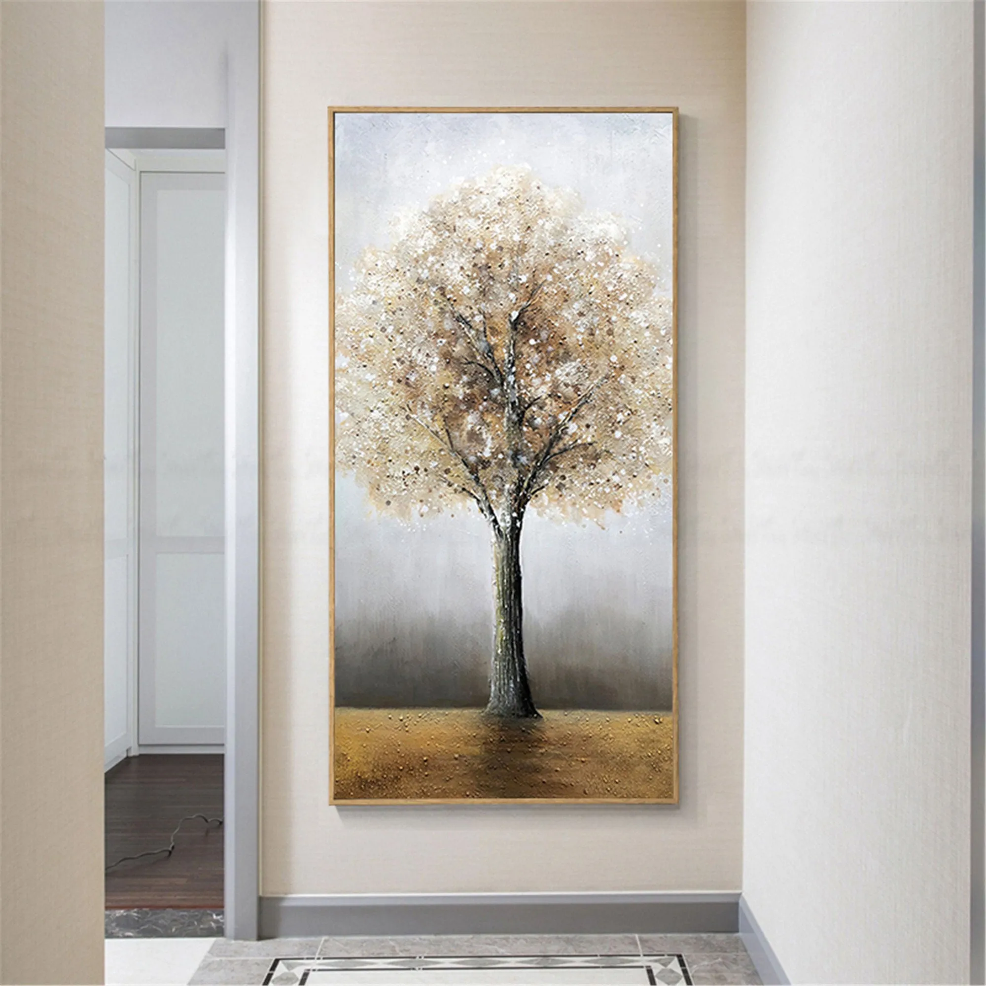 Abstract Tree Painting Oversized Modern Wall Art for Living Room Bedroom Gp049