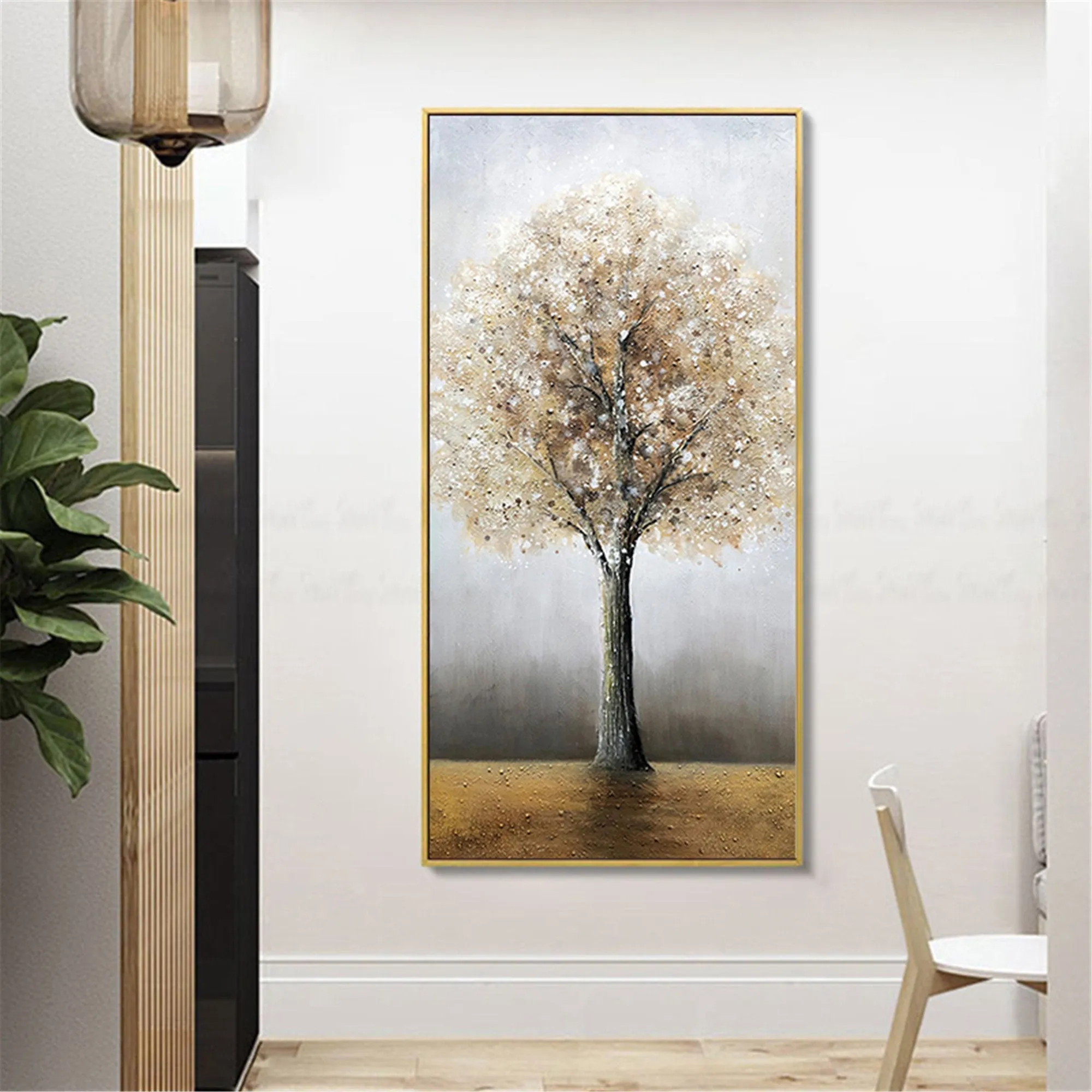 Abstract Tree Painting Oversized Modern Wall Art for Living Room Bedroom Gp049