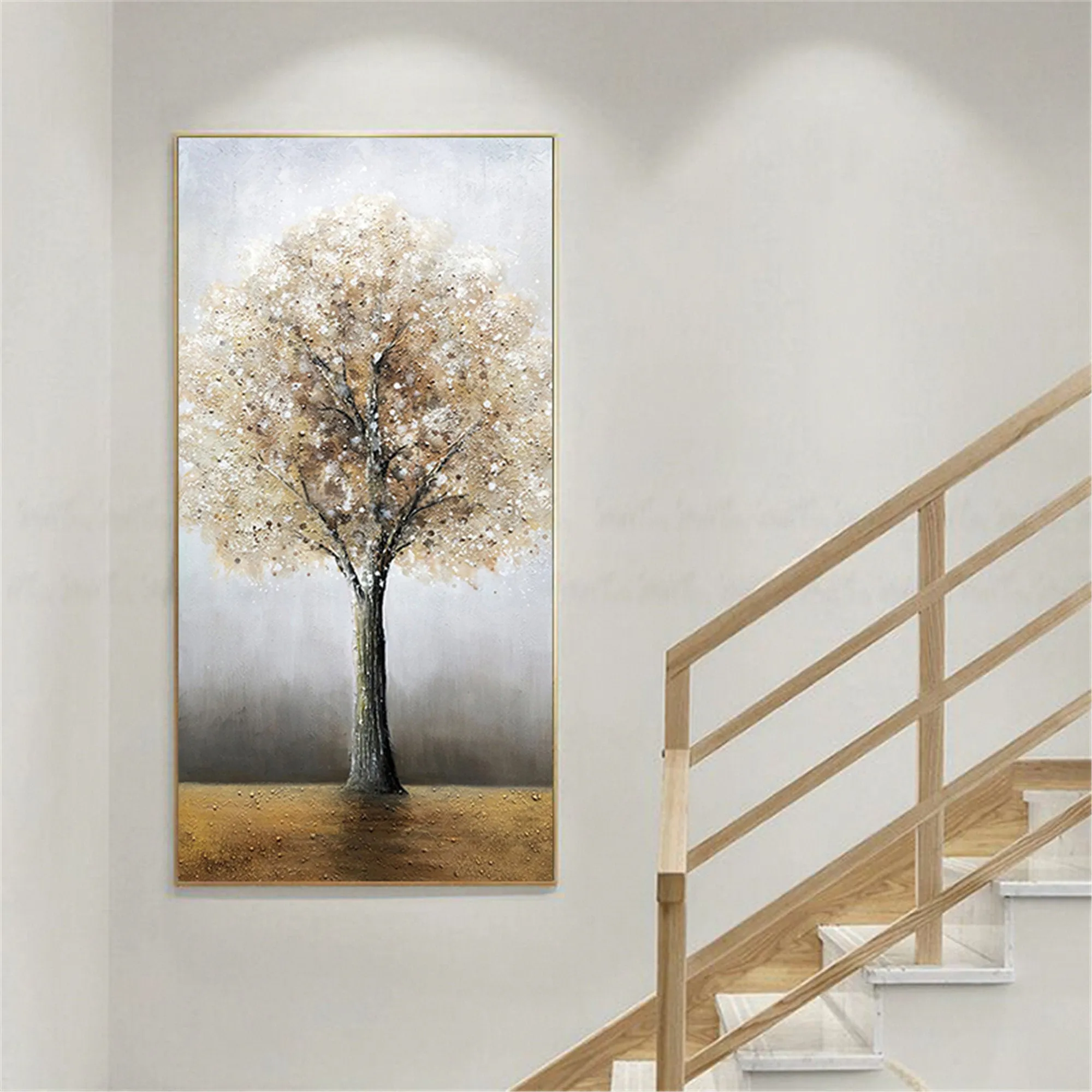 Abstract Tree Painting Oversized Modern Wall Art for Living Room Bedroom Gp049