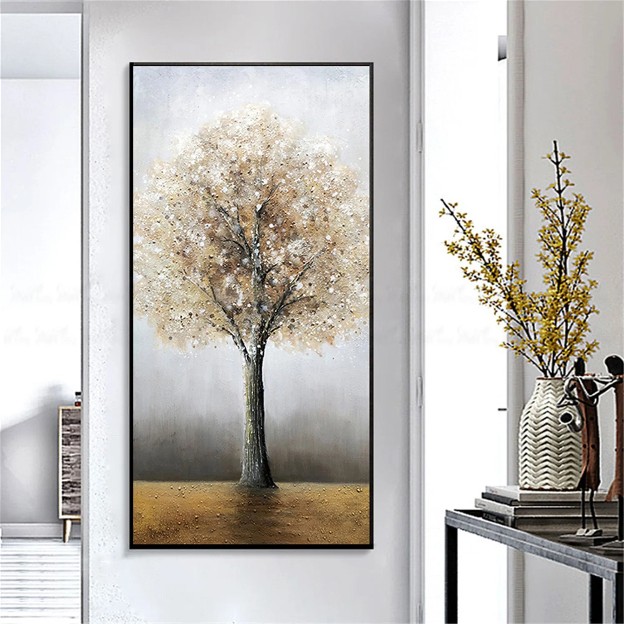 Abstract Tree Painting Oversized Modern Wall Art for Living Room Bedroom Gp049