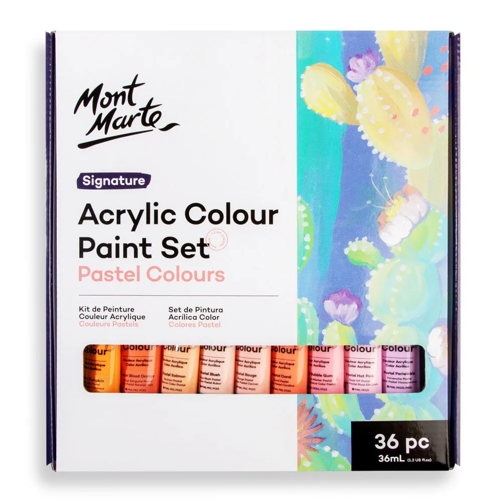 Acrylic Colour Pastel Paint Set Signature 36pc x 36ml (1.2 US fl.oz)