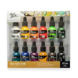 Acrylic Ink Premium 12pc x 20ml (0.7 US fl.oz)