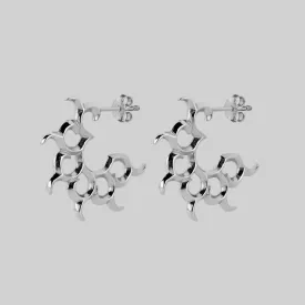 ANDROMEDA. Pinwheel Hoop Earrings - Silver