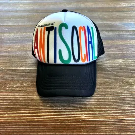 'ANTI SOCIAL' PAINTED HAT