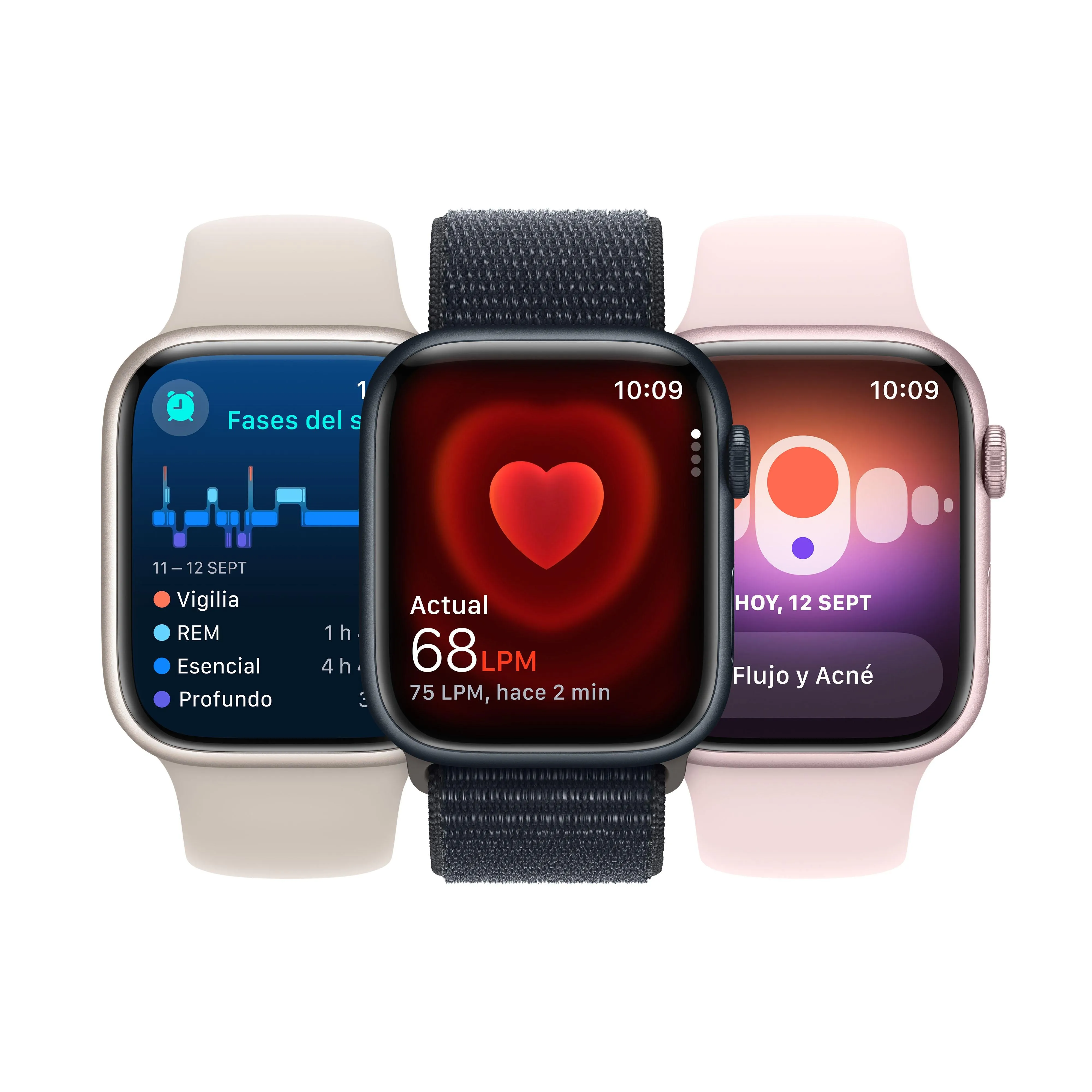 Apple Watch Series 9 (GPS   Cellular) - Caja de aluminio en plata de 45 mm - Correa deportiva azul tempestad - Talla S/M