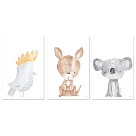 Aussie Critters, Style A, B & C, Set of 3 , By Pip and Phee