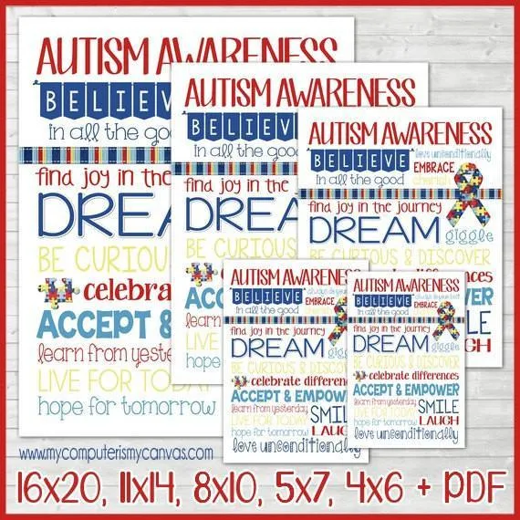 AUTISM Awareness Subway Art PRINTABLE