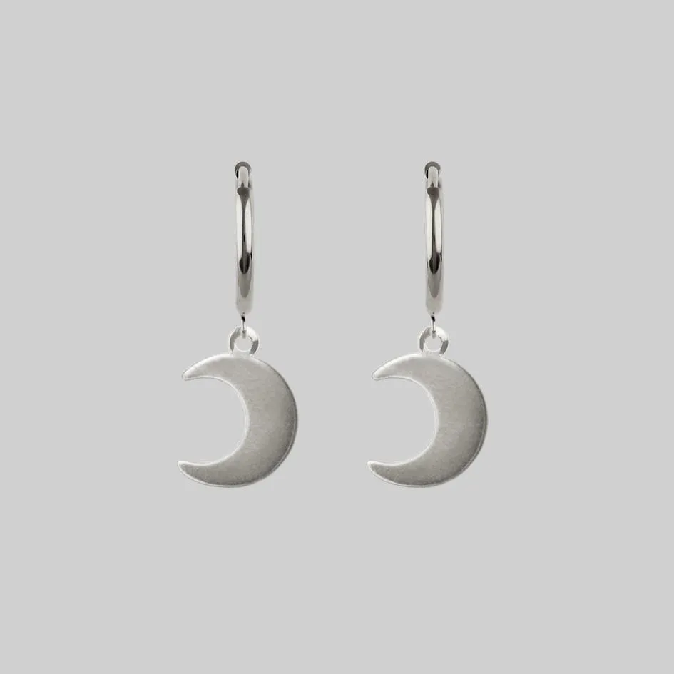 AYSU. Mini Moon Hoop Earrings - Silver