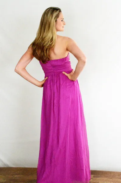 Bandeau Maxi Dress with Beaded Bodice