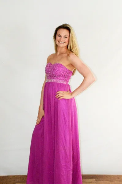 Bandeau Maxi Dress with Beaded Bodice