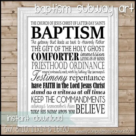 Baptism Subway Art {Convert} PRINTABLE