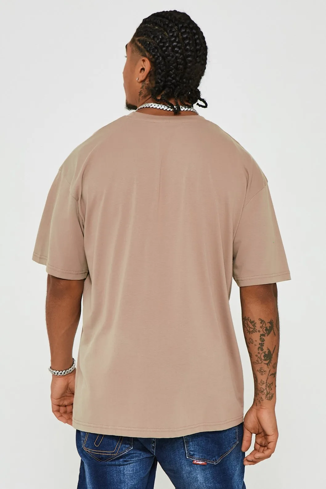 Bartley Oversized Cotton T-Shirt - Brown