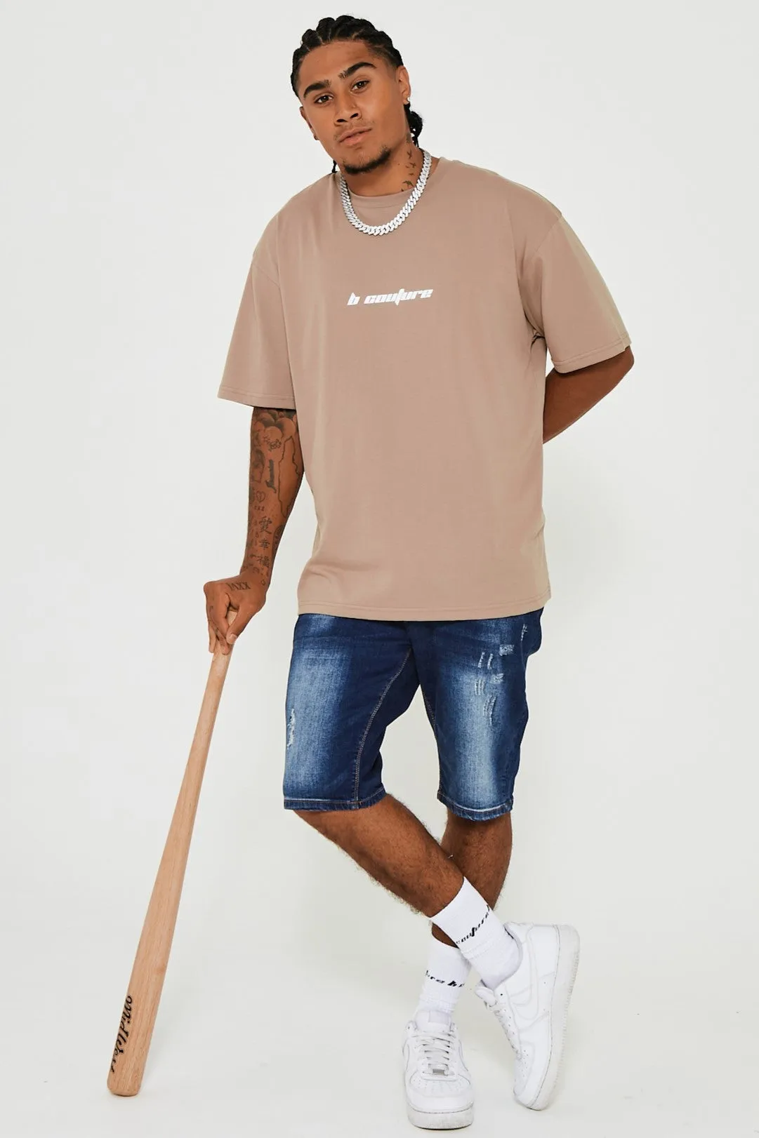 Bartley Oversized Cotton T-Shirt - Brown