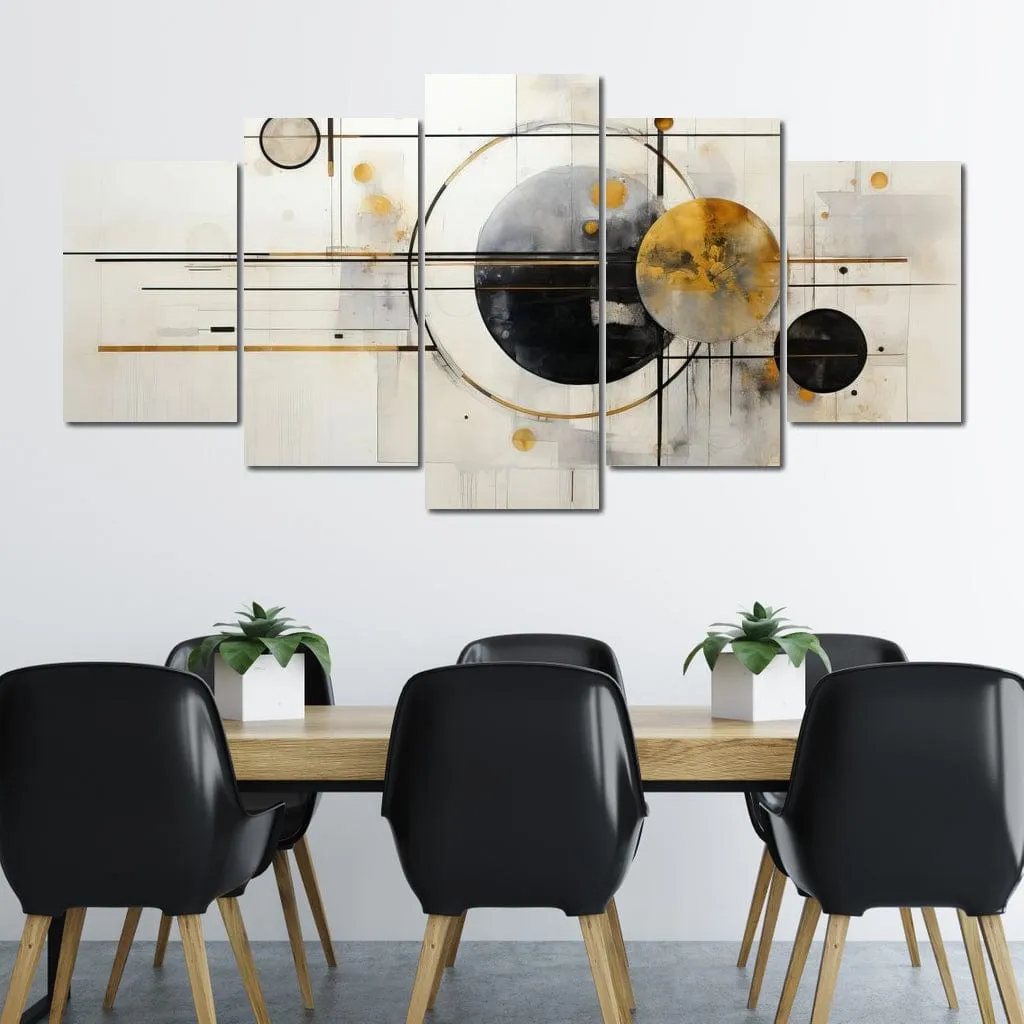 Bauhaus Rhythm in Gold and Black