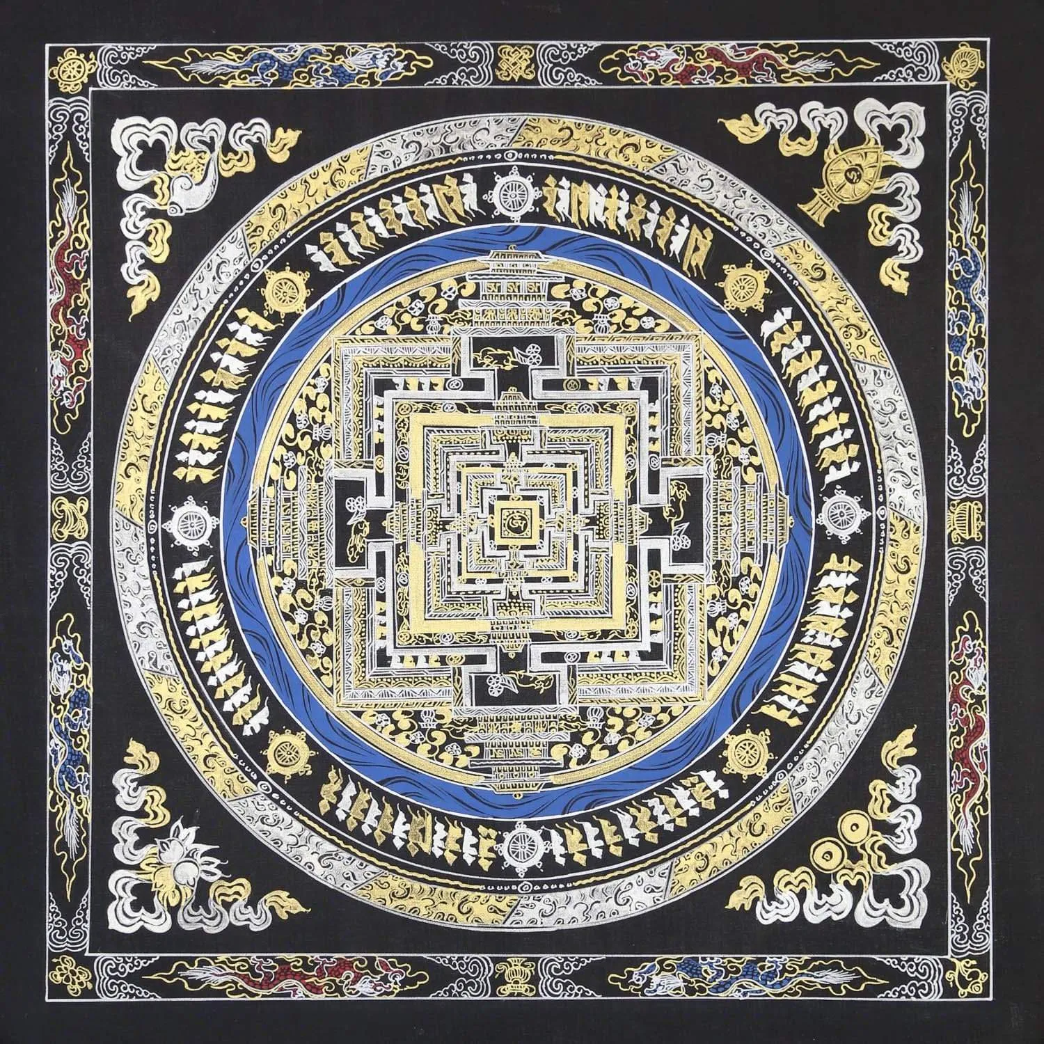 Black & Gold Mandala Thangka