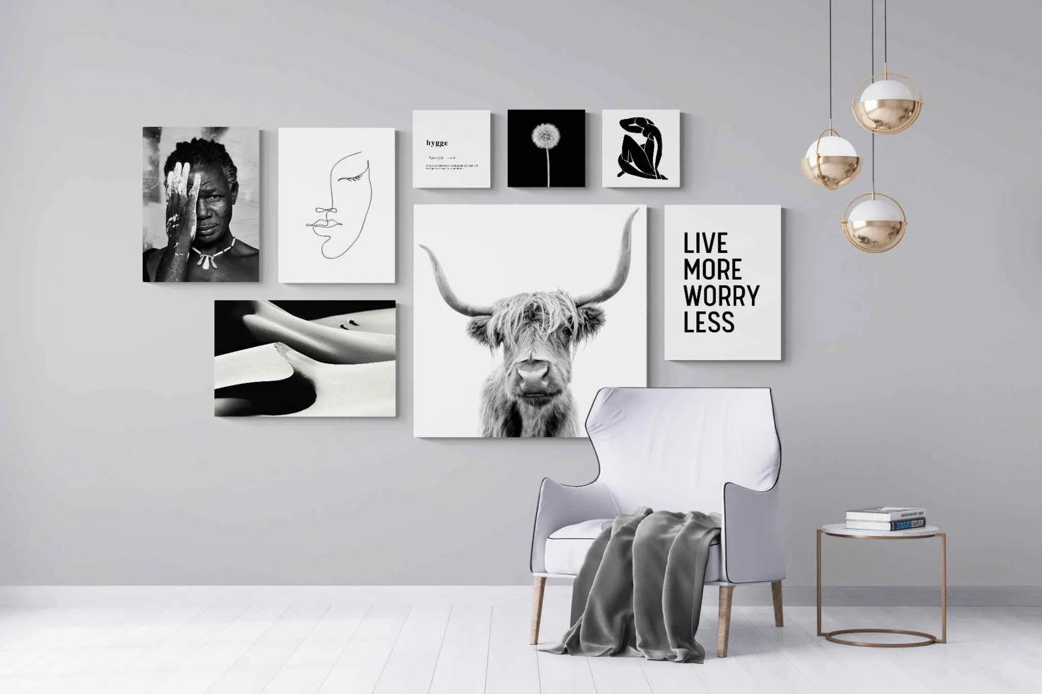 Black & White Gallery Wall Set