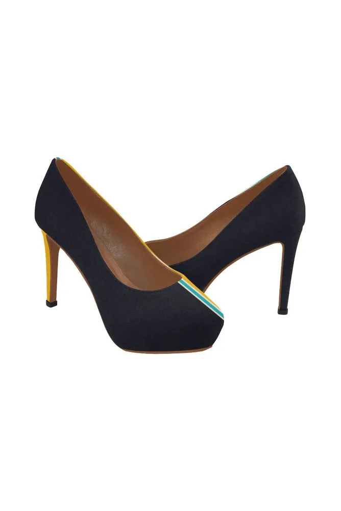 Black and Gold Women's High Heels