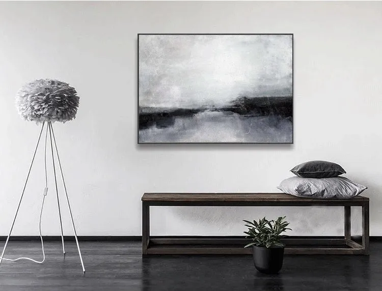 Black And White Landscape Painting Original Sky Painting Qp101