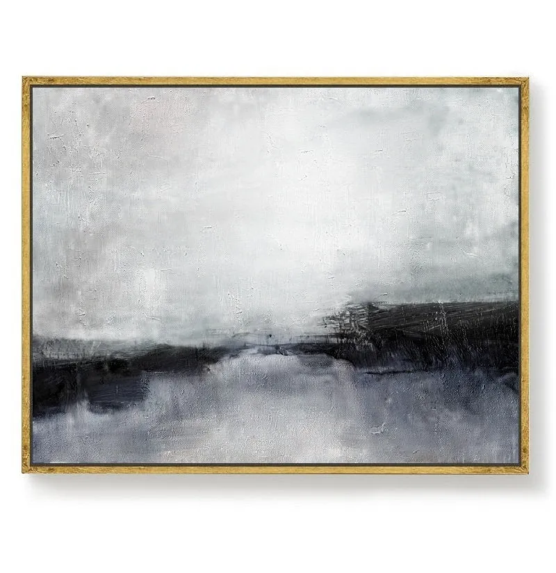 Black And White Landscape Painting Original Sky Painting Qp101