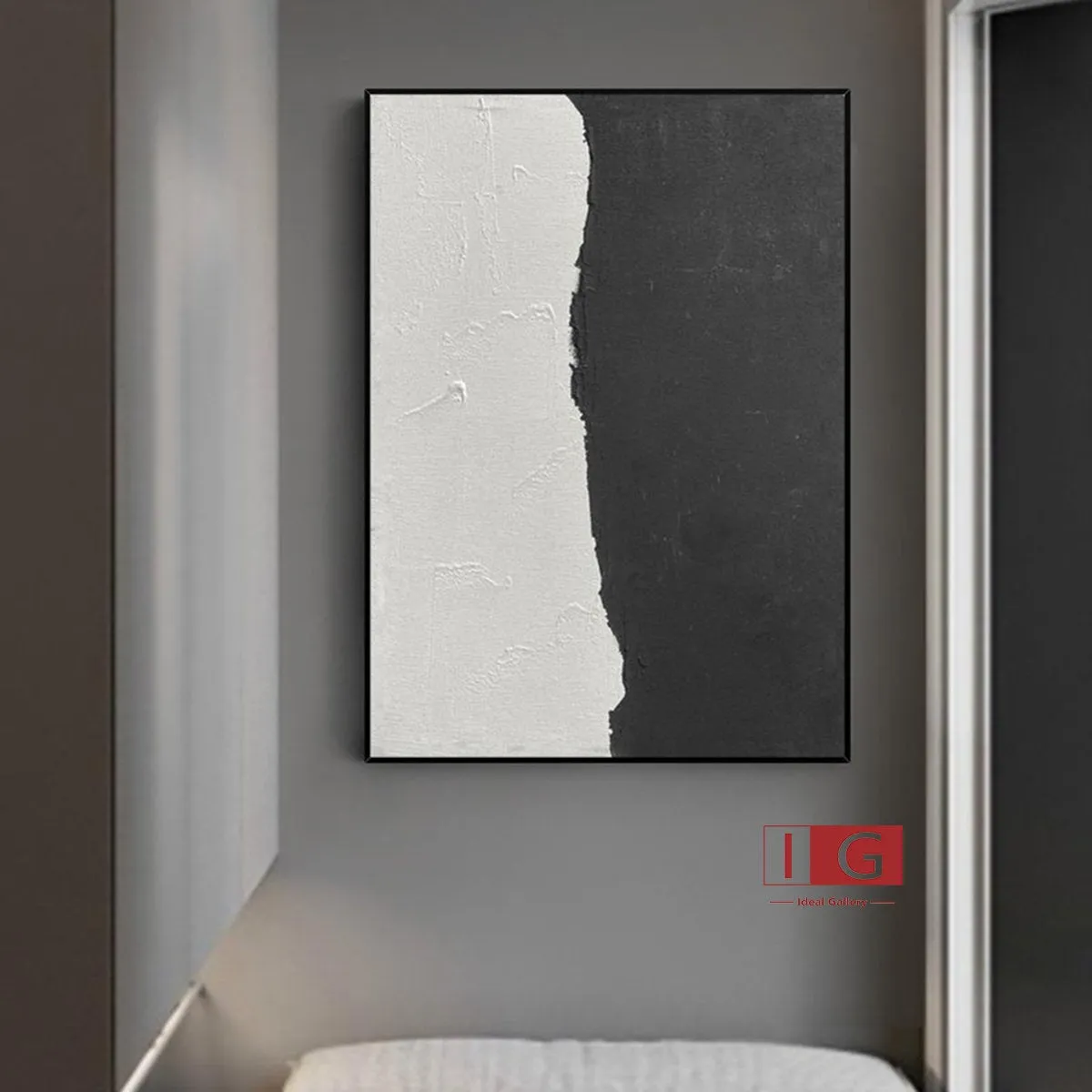 Black and White Painting Minimalist Abstract Painting Qp053