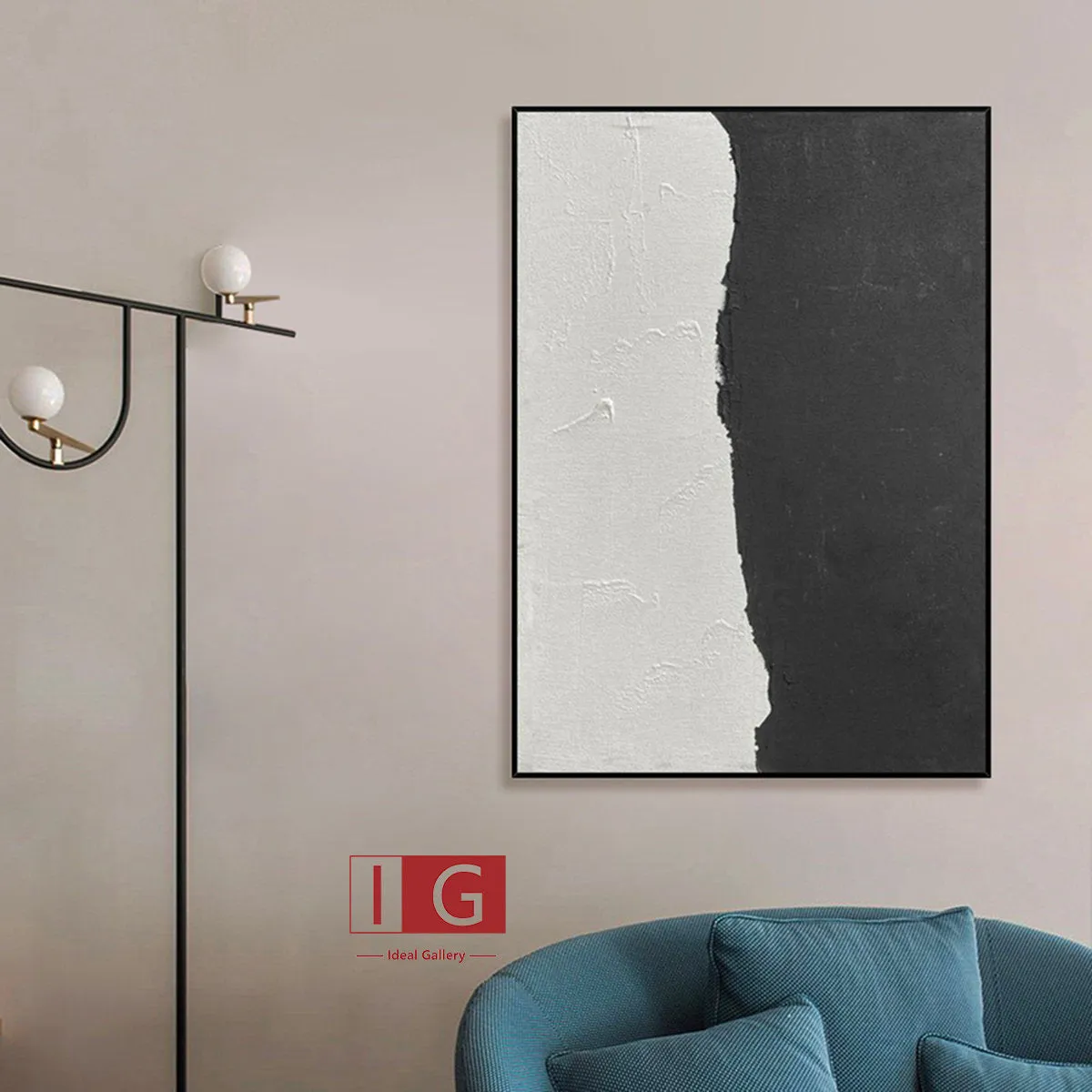 Black and White Painting Minimalist Abstract Painting Qp053