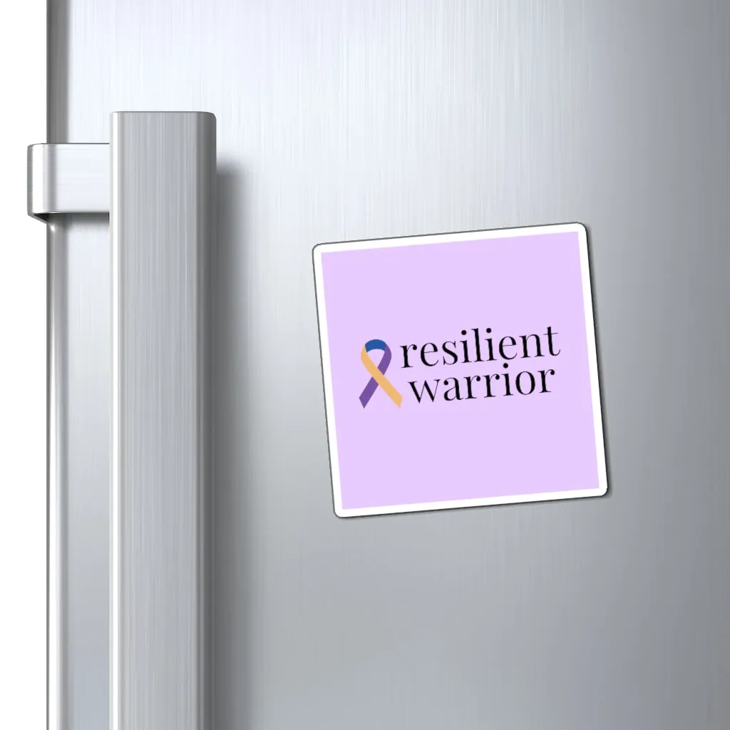 Bladder Cancer "resilient warrior" Magnet (Light Blue) (3 Sizes Available)