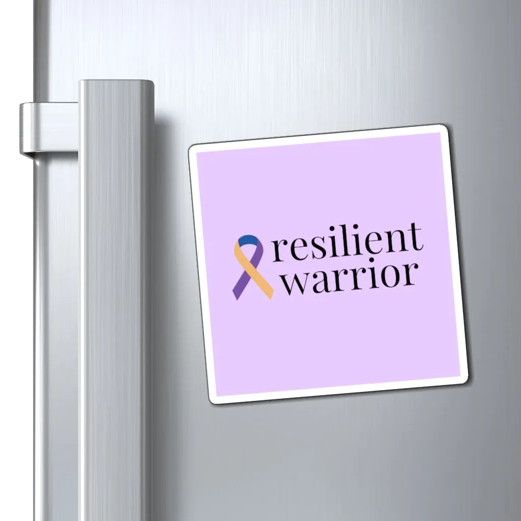 Bladder Cancer "resilient warrior" Magnet (Light Blue) (3 Sizes Available)