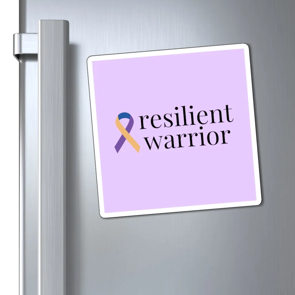 Bladder Cancer "resilient warrior" Magnet (Light Blue) (3 Sizes Available)