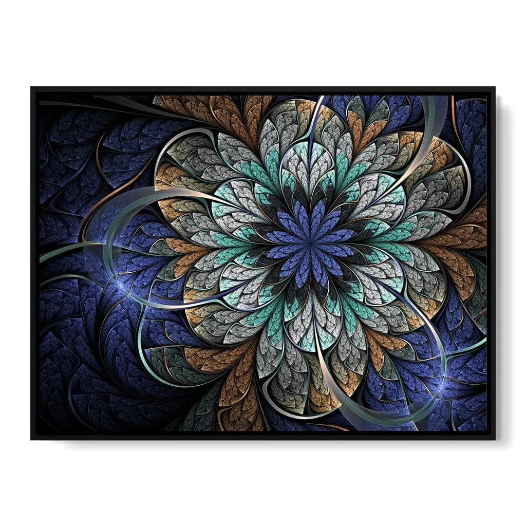 Blue and Gold Fractal Flower