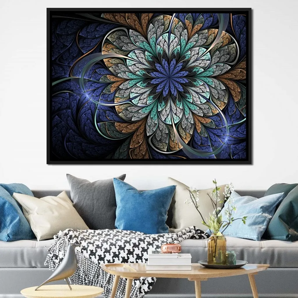 Blue and Gold Fractal Flower