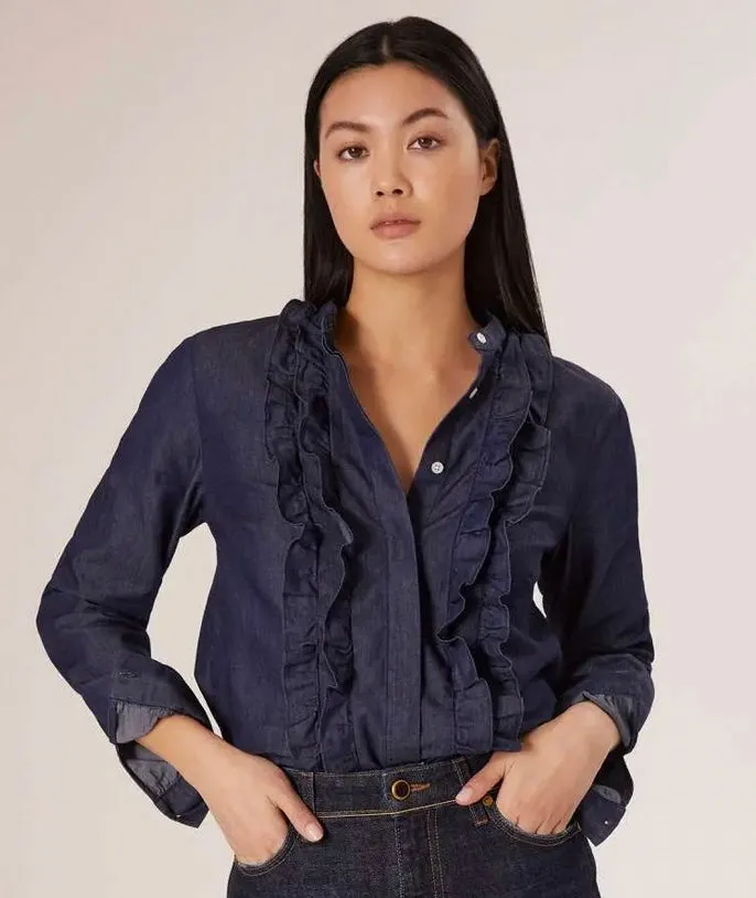 Bluse SOSUE Ruffle Blouse Denim