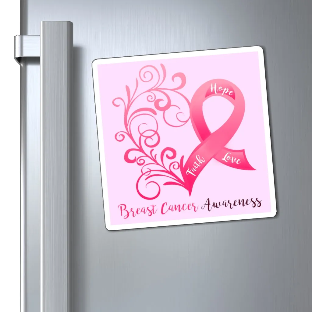 Breast Cancer Awareness Magnet (Pink Background) (3 Sizes Available)