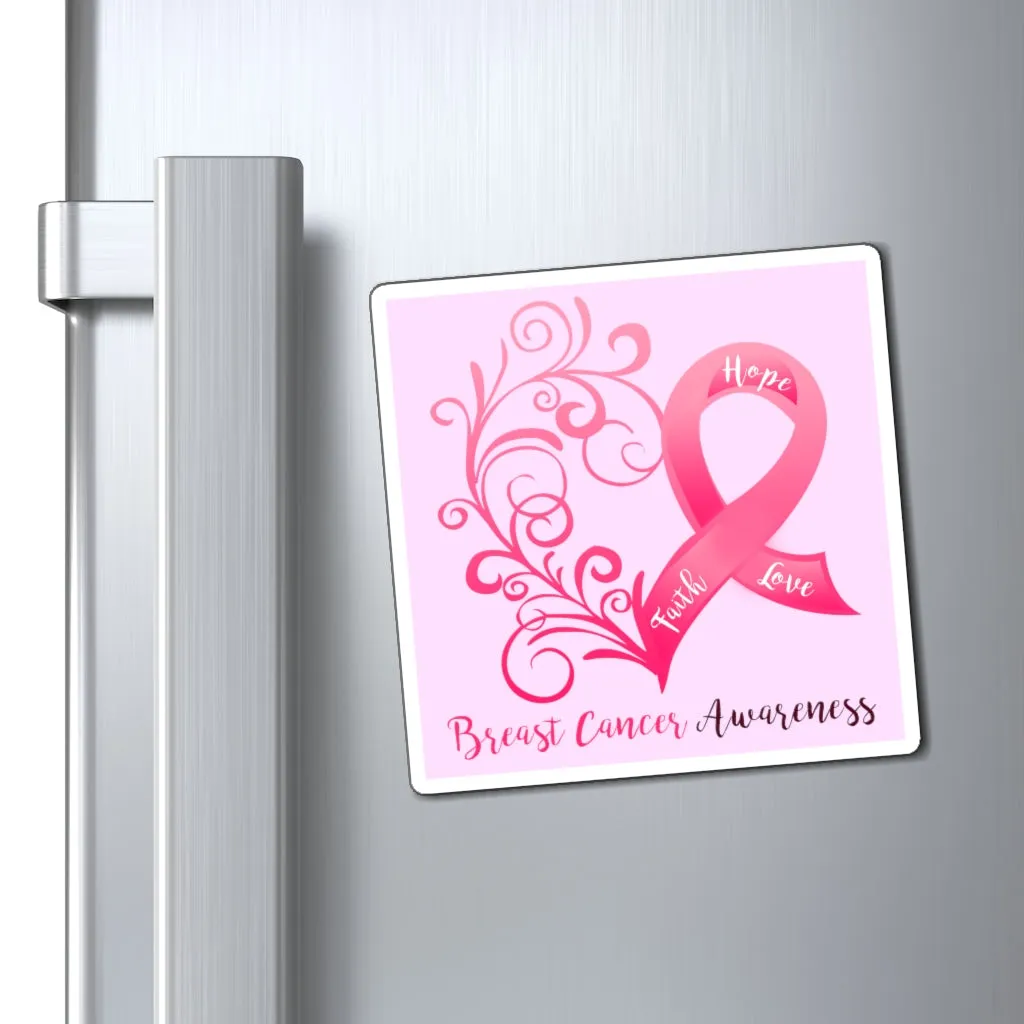 Breast Cancer Awareness Magnet (Pink Background) (3 Sizes Available)