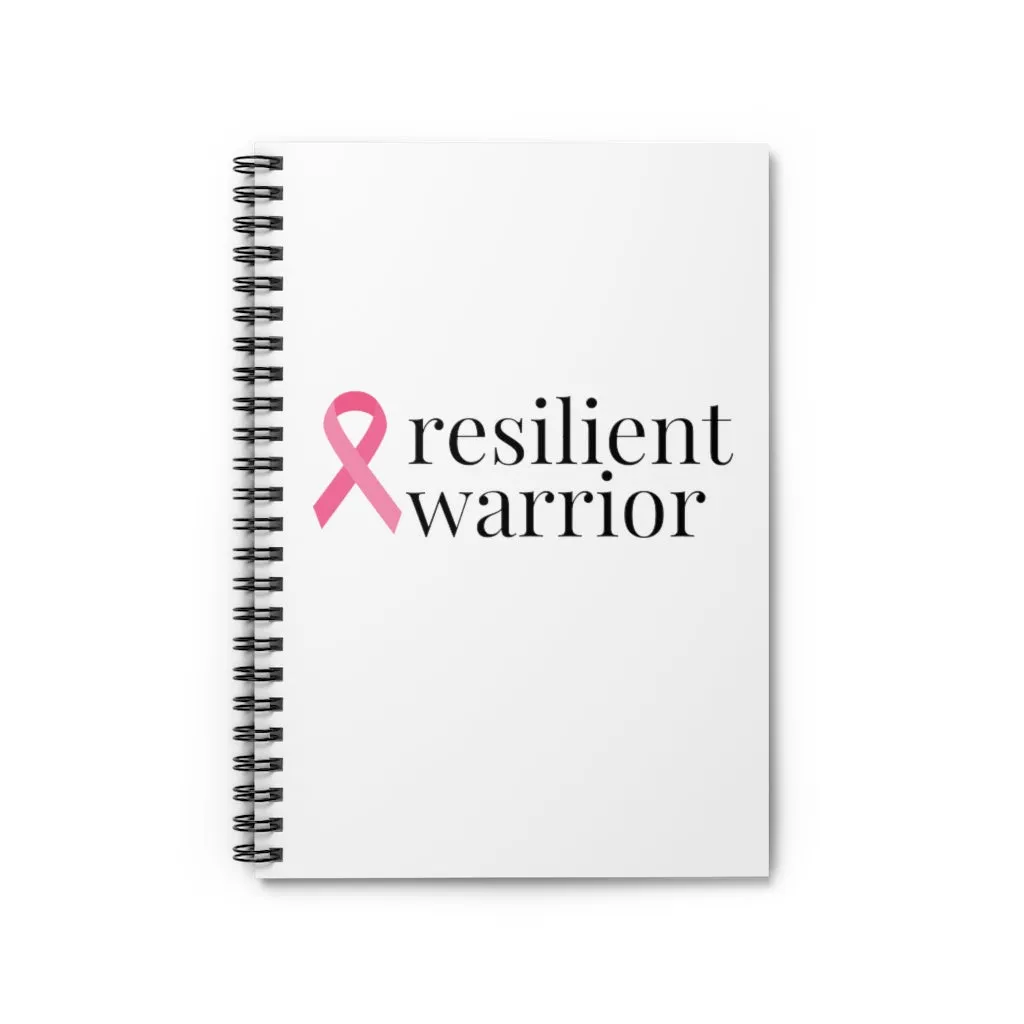 Breast Cancer resilient warrior Spiral Journal - Ruled Line